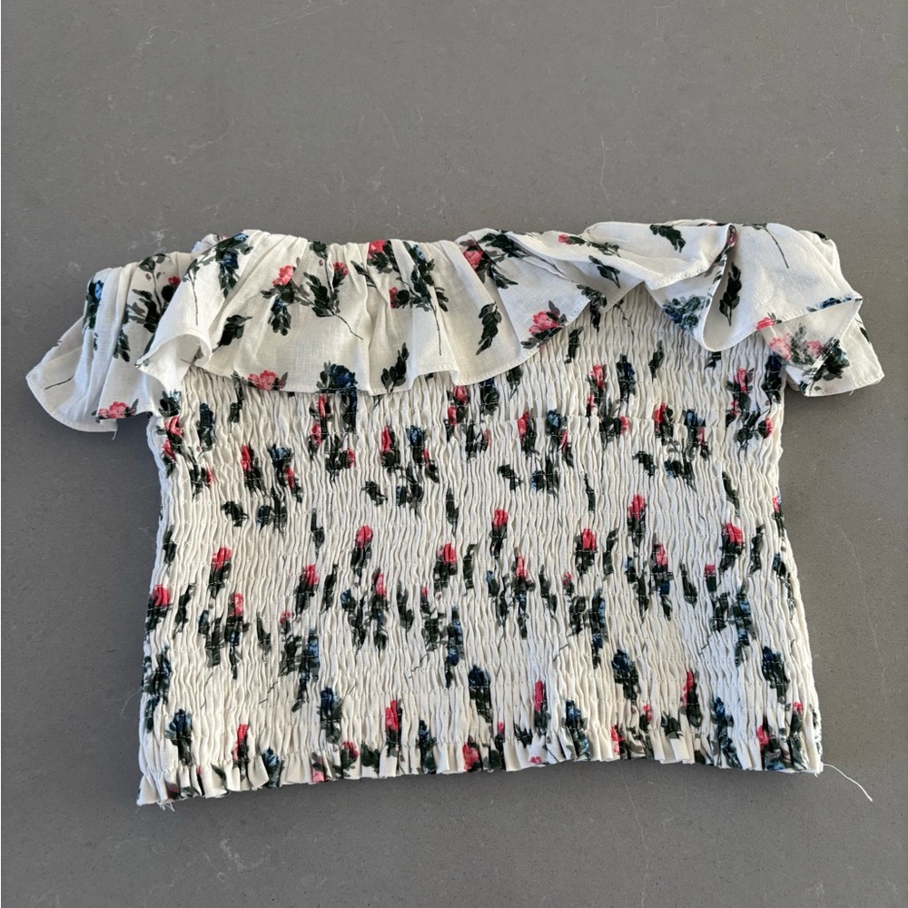 Floral Off-Shoulder Smocked Top